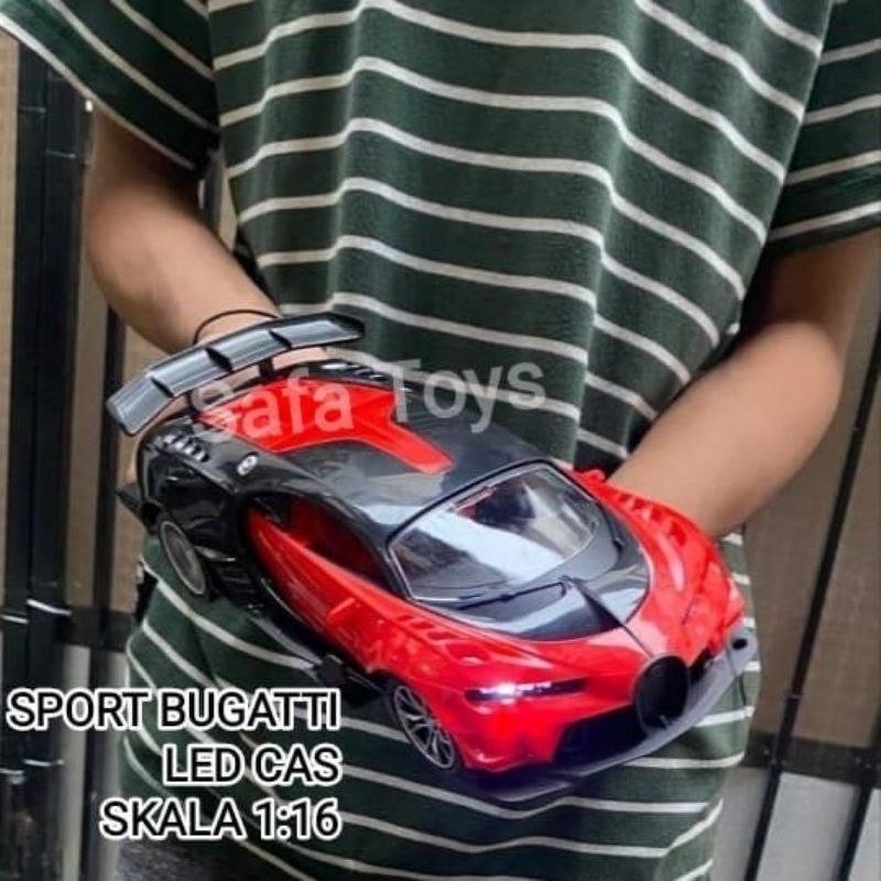 MOBIL REMOTE CONTROL, RC MOBIL SPORT BUGATTI LED 1:16 MAINAN REMOTE KONTROL