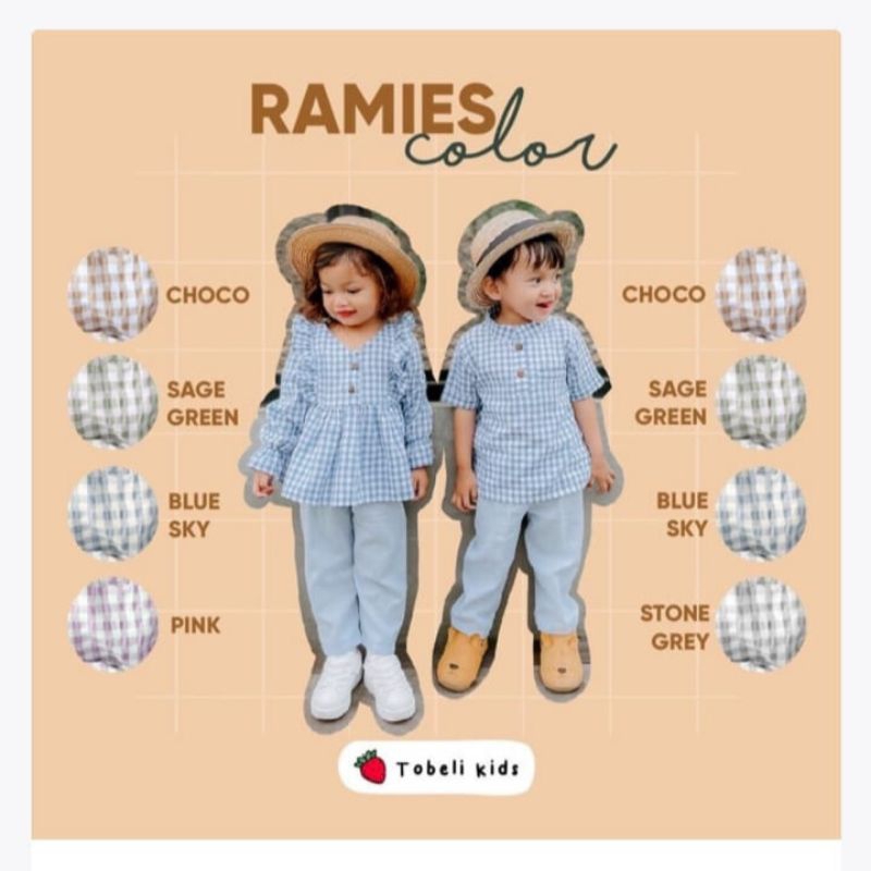 HARA STORE - Ramies Set Anak Girl & Boy by Tobeli Kids