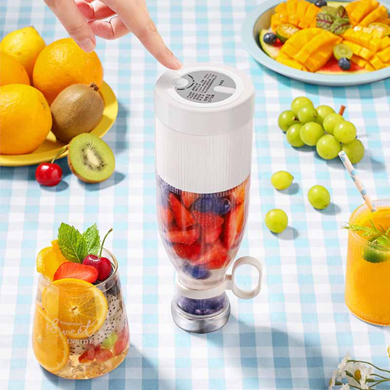 Blender Portabel Mini Juicer Rechargeable 1200mAh 350ml 45W - WGX-A28 - White