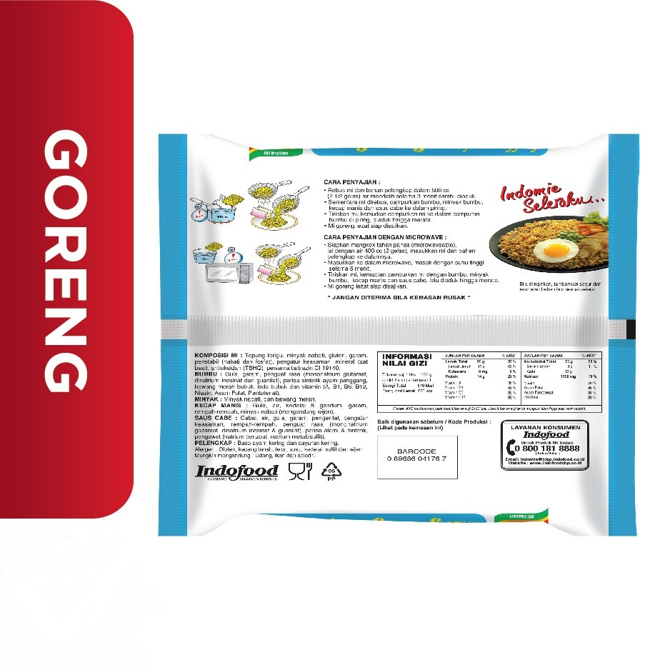 

INDOMIE MI INSTAN GORENG JUMBO AYAM PANGGANG BIRU 127g