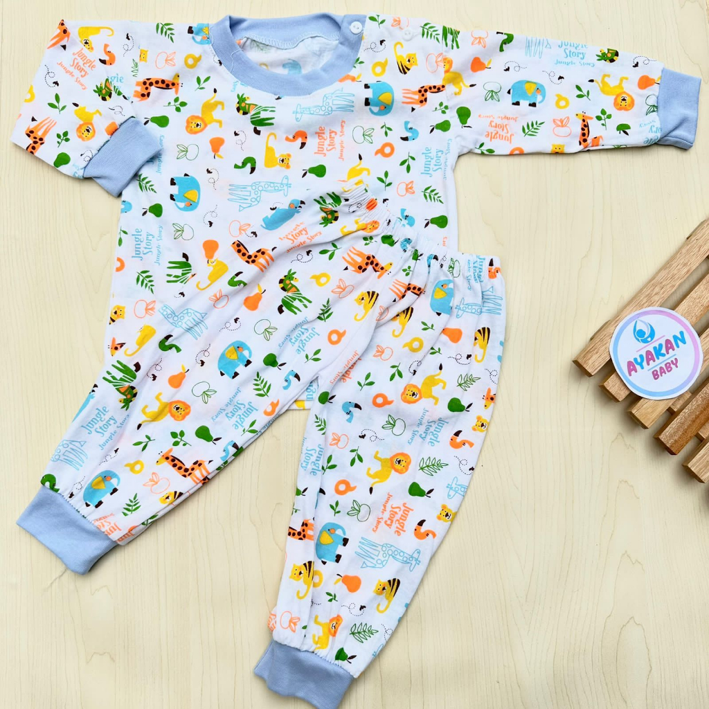 AYAKAN BABY - Setelan Baju Bayi Oblong Panjang Baju Piyama Bayi Baju Tidur Bayi Baju Bayi Celana Bayi 3-12bln
