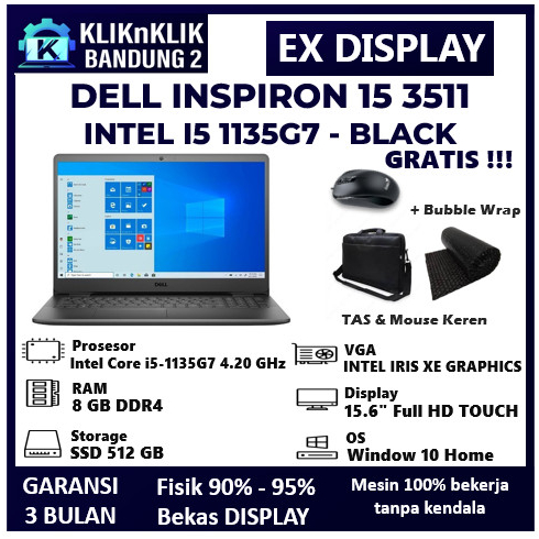 LAPTOP EX DISPLAY DELL INSPIRON 15 3511 INTEL I5 1135G7 8GB SSD 512GB