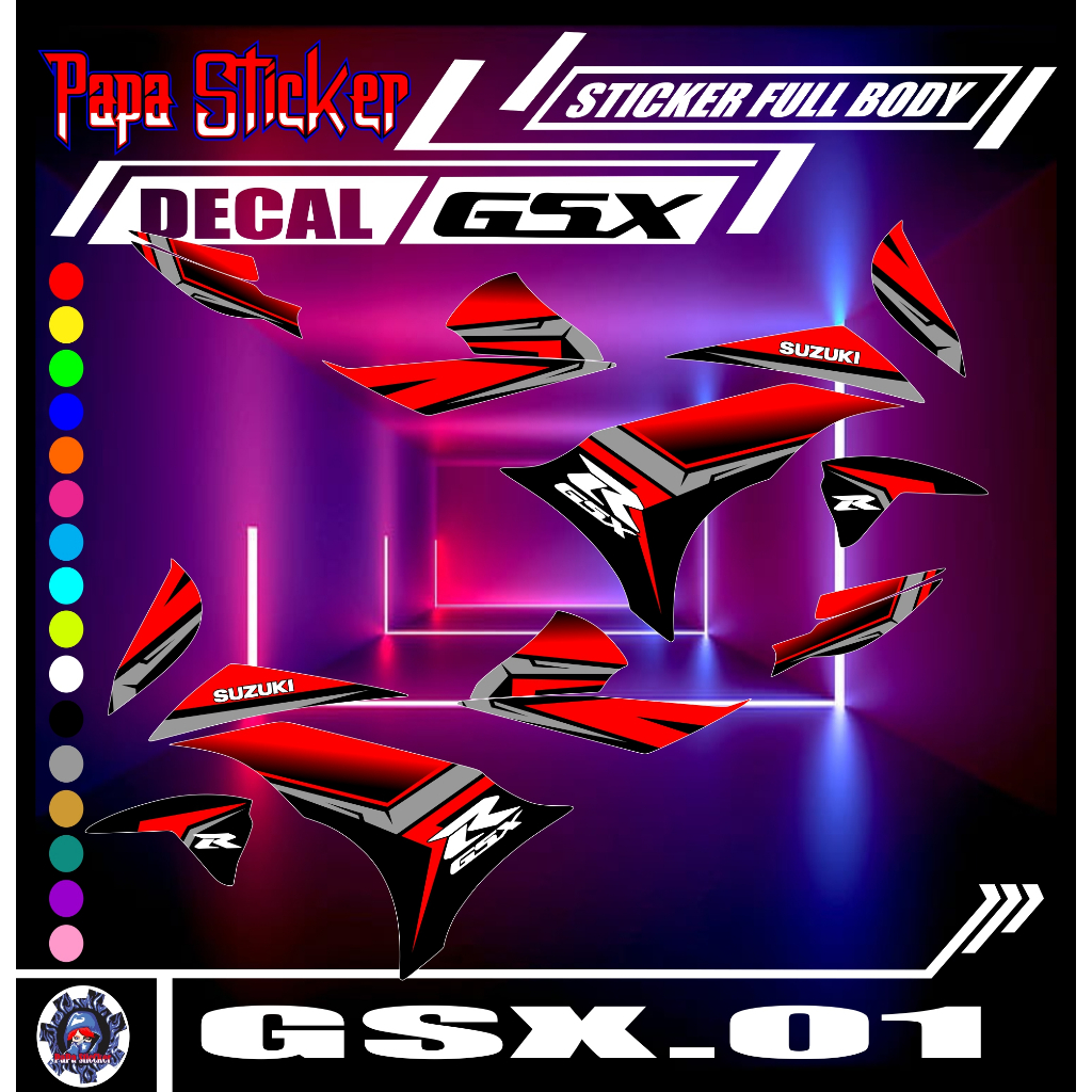 STRIPING STICKER GSX R STICKER GSX R NEW STICKER LIST GSX R CODE 01