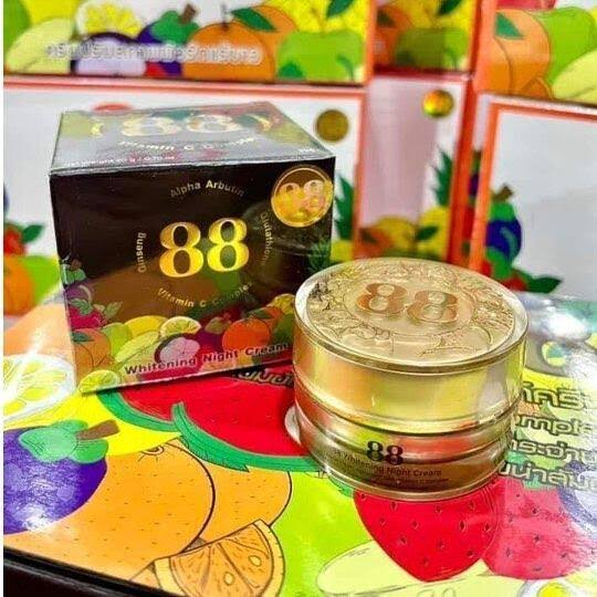 CREAM 88 GINSENG ALPHA ARBUTIN GLUTATHIONE VITAMIN C COMPLEX WHITENING NIGHT CREAM 20GR / CREAM PEMUTIH WAJAH / CREAM JERAWAT ORIGINAL