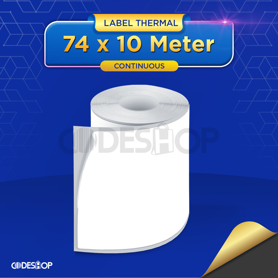 Stiker Label 74X10 / 74 X 10 Thermal Continues