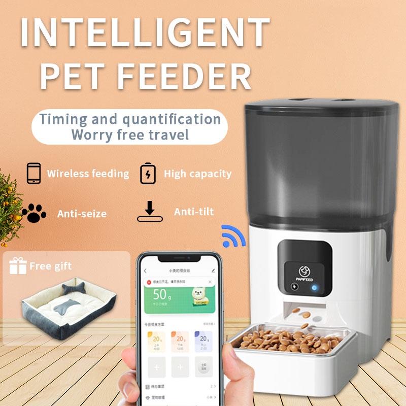 ⚡App+Wifi+Remote Control⚡ Automatic Pet Feeder Dispenser Kontrol Jarak Jauh Smart Pet Feeder Timed Quantification 3 liter Smartlife APP