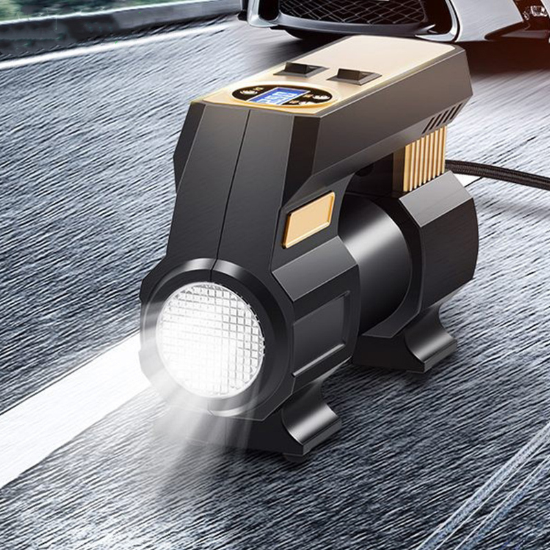 Pompa Udara Mini Inflator Ban Mobil Otomatis dengan Lampu LED Tampilan Digital Kompresor Udara Mobil Dengan 2 Nozel