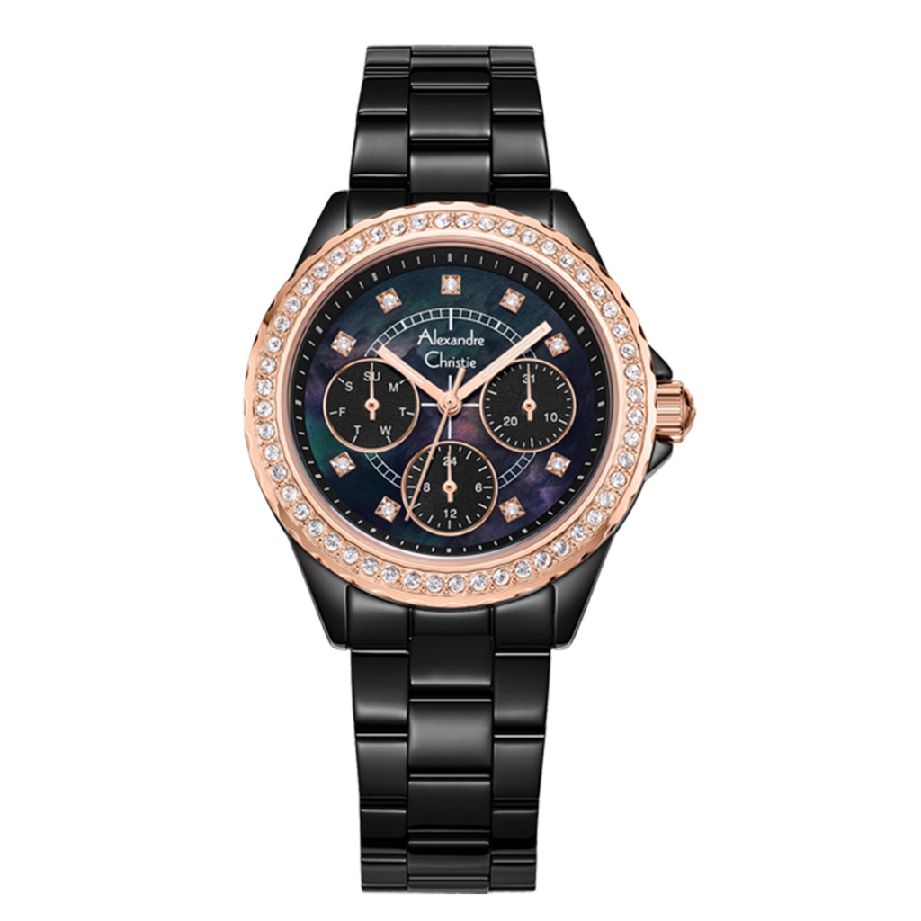 Alexandre Christie Alexandre Christie Passion Boyfriend Multifunction Band Black Rose Gold Mother of