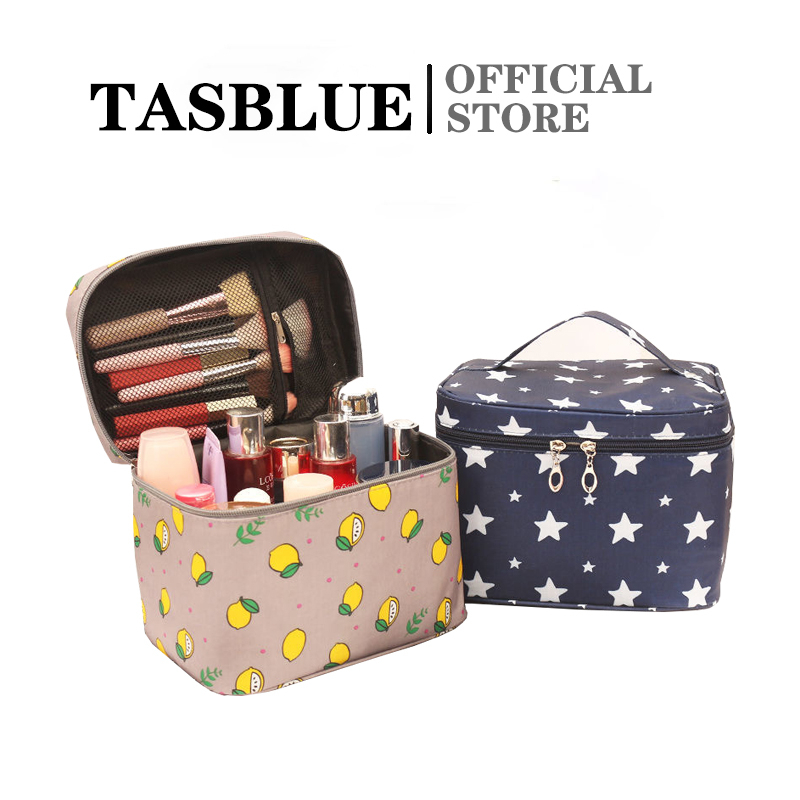 TASBLUE Tas Kosmetik Travel Karakter Pouch Make Up Wanita Korea Cosmetics Bag Serbaguna/Tas Kosmetik Premium Bahan Kanvas Parasut Pounch Make Up Besar Travel Anti Air N12