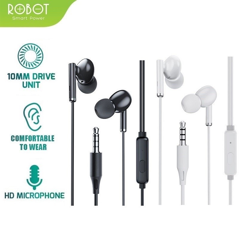 Headset Stereo Sound with HD Microphpne Earphone - ROBOT RE602