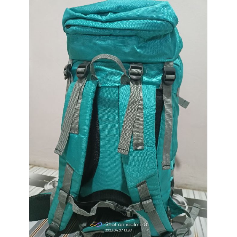 (Bisa Cod ) Tas Gunung // Tas Carrier // Tas Ransel Pria dan Wanita //Tas Hiking outdoor tnf electra 45L - warna hijau tosca