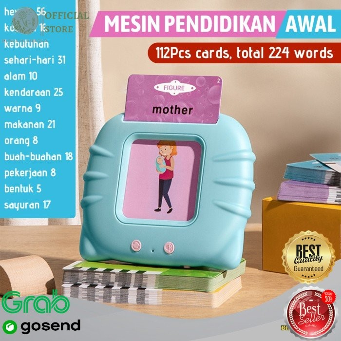 Flash Card Early Education Bilingual Device pengenalan kosakata