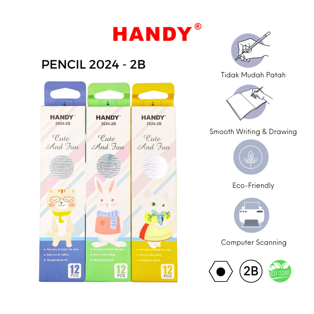 

HANDY Pensil Sketch 2B 2024 Isi 12 Pcs