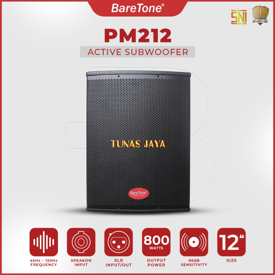 Professional Sound 12"  BARETONE Subwoofer PM212  PM 212 ORIGINAL