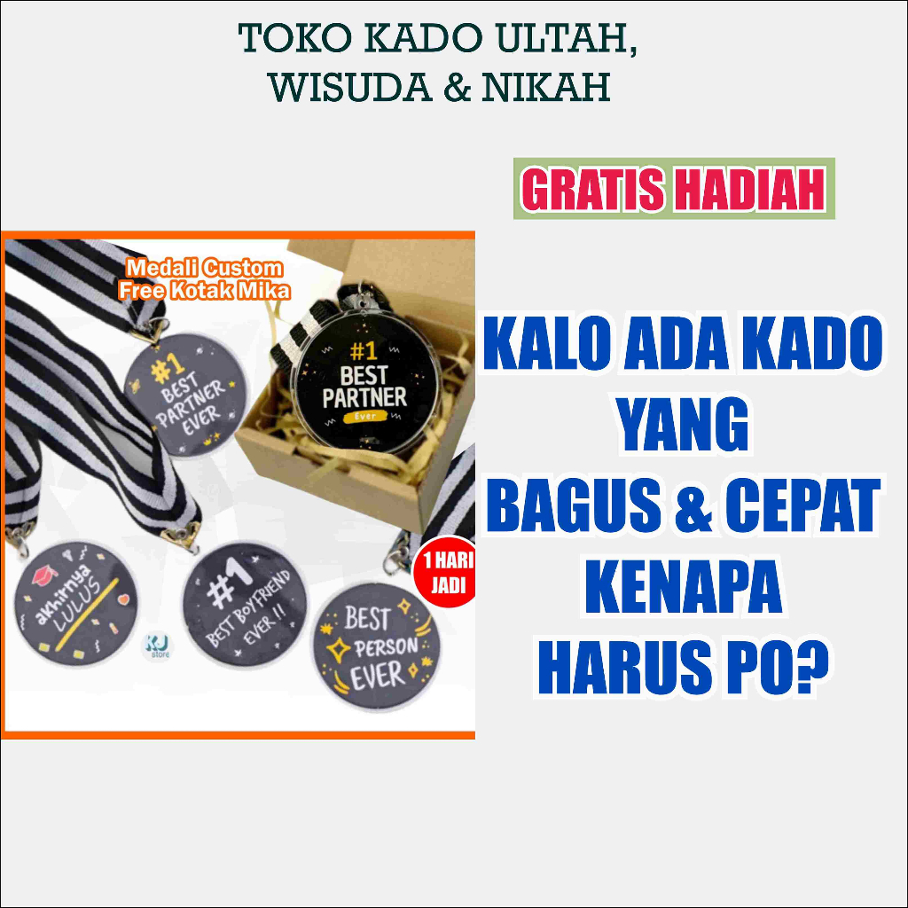 Medali Custom - Mendali Kalung Akrilik Kado Pacar Boyfriend Ulang Tahun Wisuda souvenir awards Penghargaan Perpisahan Sekolah Hampers Graduation Teman Ayah Ibu Guru Pacar Cowok Cewek Ultah GirlFriend | Plakat Medali Lomba