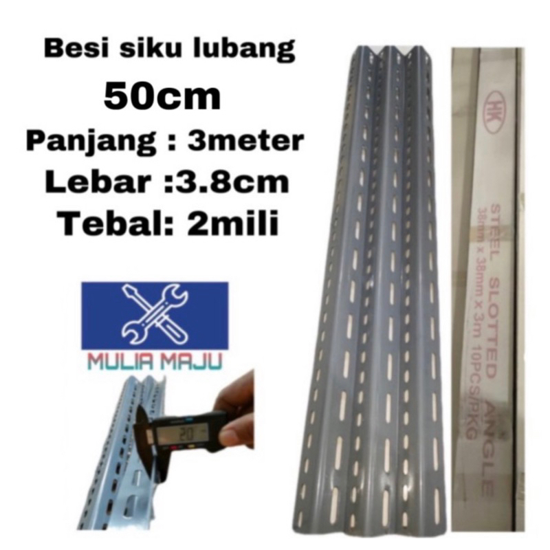 Besi siku lubang 2mili ukuran 50cm