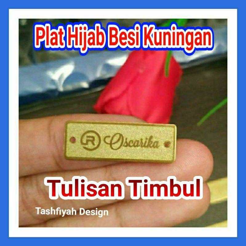 

Label Besi Kuningan Plat Hijab Custom bahan logam 100 pcs