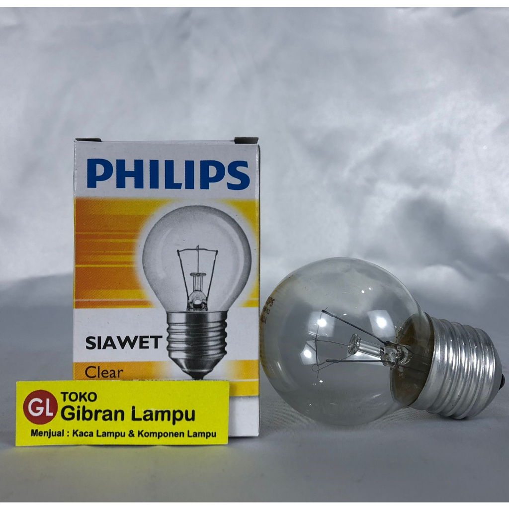 Lampu Pijar Philips Siawet Clear 15 Watt E27 - Lampu Bohlam Philips 15w Kuning