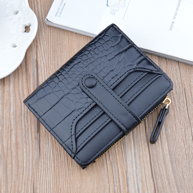 DOMPET LIPAT WANITA KECIL SLOT KARTU UANG BRANDED IMPORT KOREA PREMIUM PENDEK REMAJA KEKINIAN SIMPLE LUCU MURAH CEWEK MINI KULIT HITAM NISTICA WA681B5