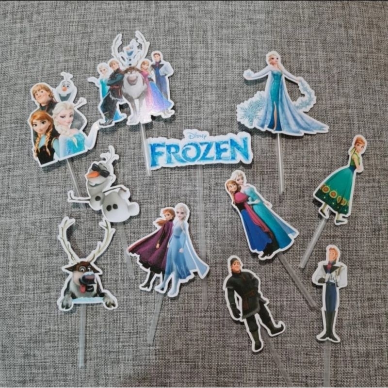 Cake Topper Hiasan Kue Cupcake Frozen Elsa Anna