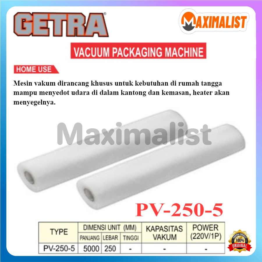 GETRA Plastik Vakum PV-250-5 Sealer Mesin / GETRA PLASTIK MESIN VAKUM PV-250-5 / for Mesin Vakum ET-