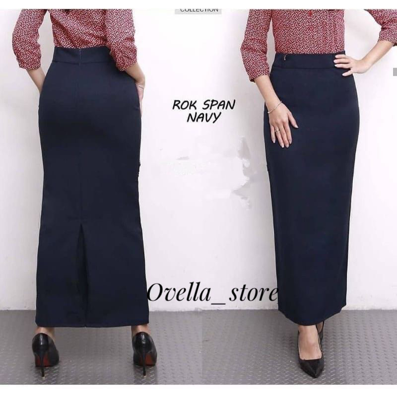 ROK KERJA WANITA/ROK SPAN RAMPEL BELAKANG SIZE S-L5