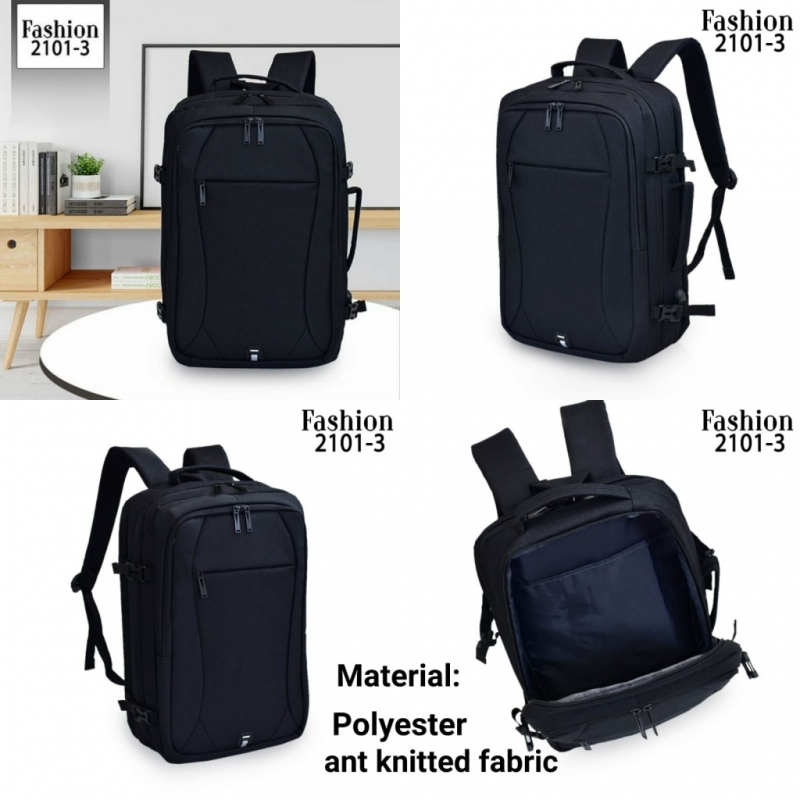 Tas Ransel Pria 2101-3 (Bahan C) Kanvas ( Polyester Ant Knitted Fabric )