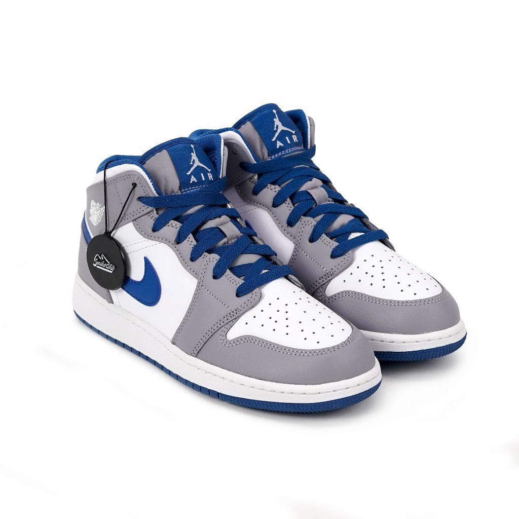 Air Jordan 1 Mid Cement True Blue GS