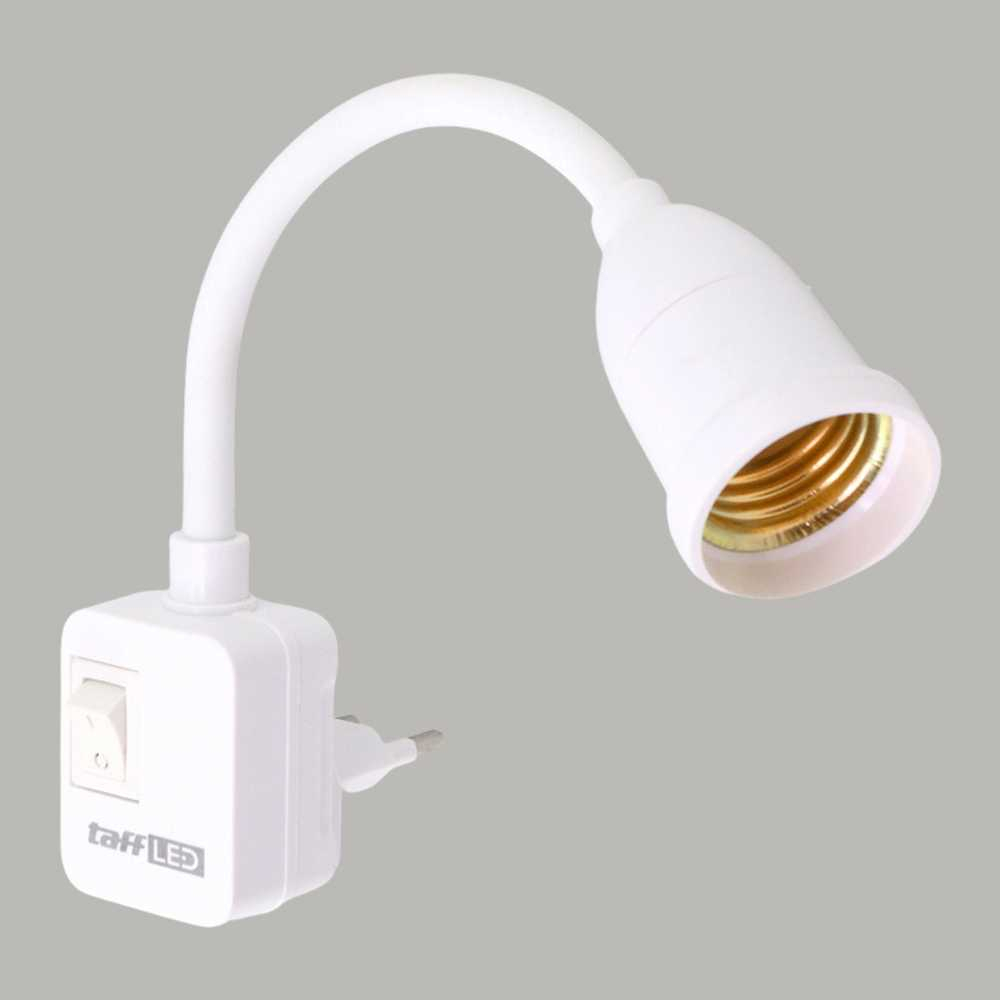 Fitting Lampu Flexible Neck E272C Bohlam LED E27 Colokan Steker Saklar