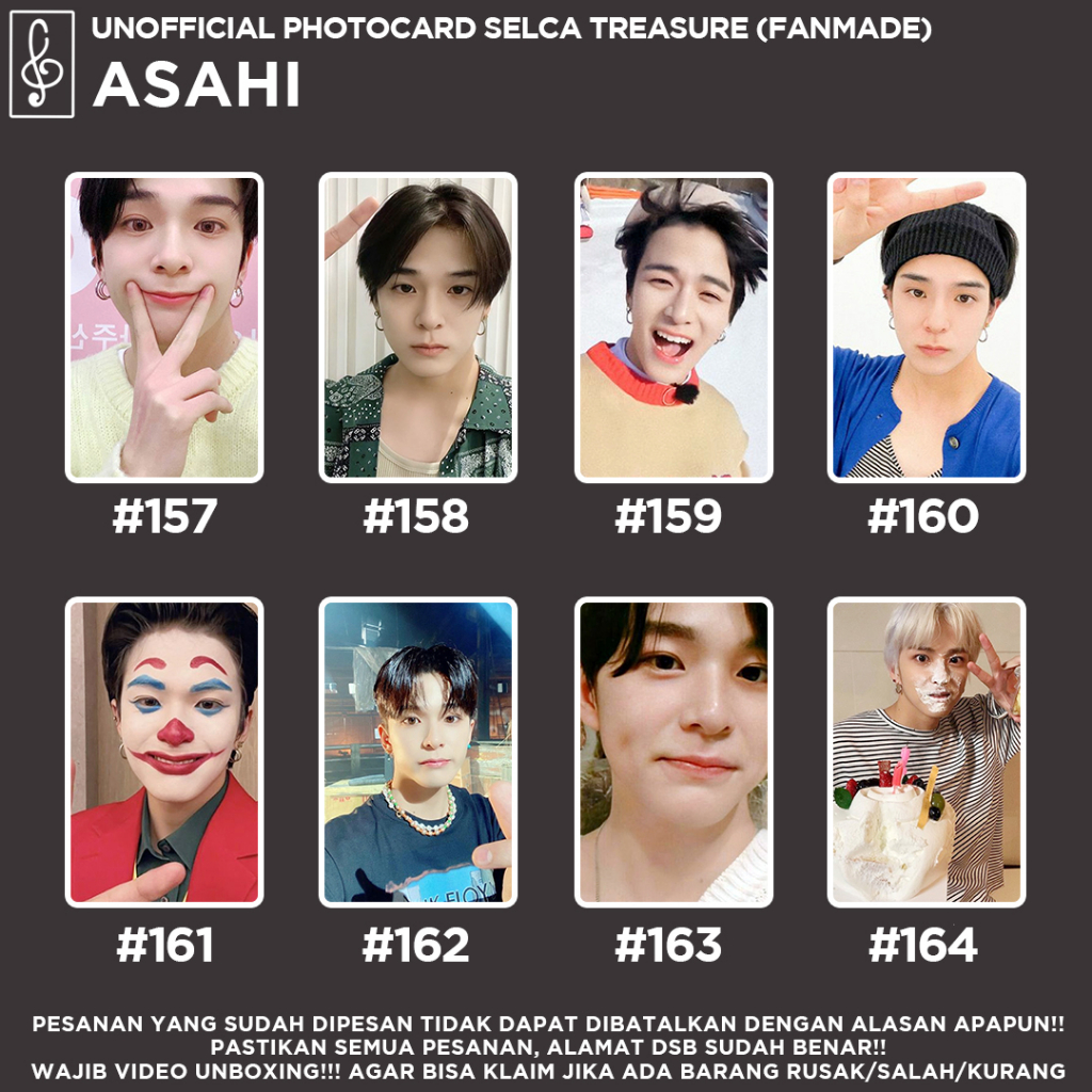 [SELCA TREASURE] ASAHI BOYFRIEND MATERIAL PHOTOCARD  UNOFFICIAL