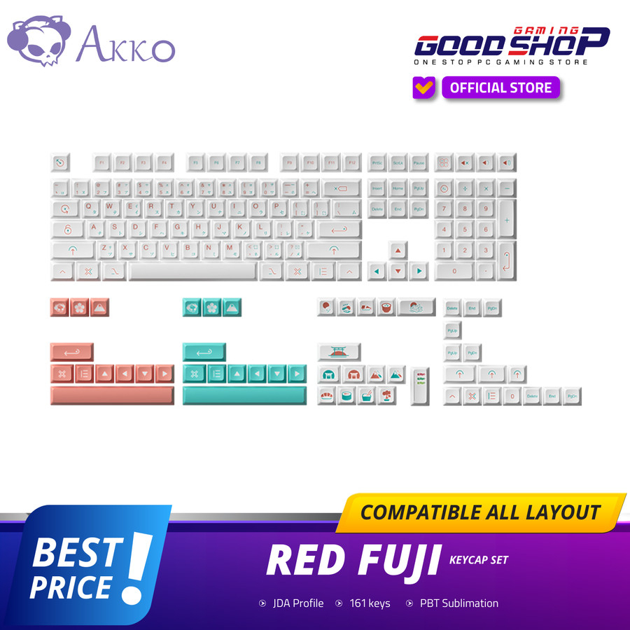 Akko Red Fuji Keycap Set(161-Key)