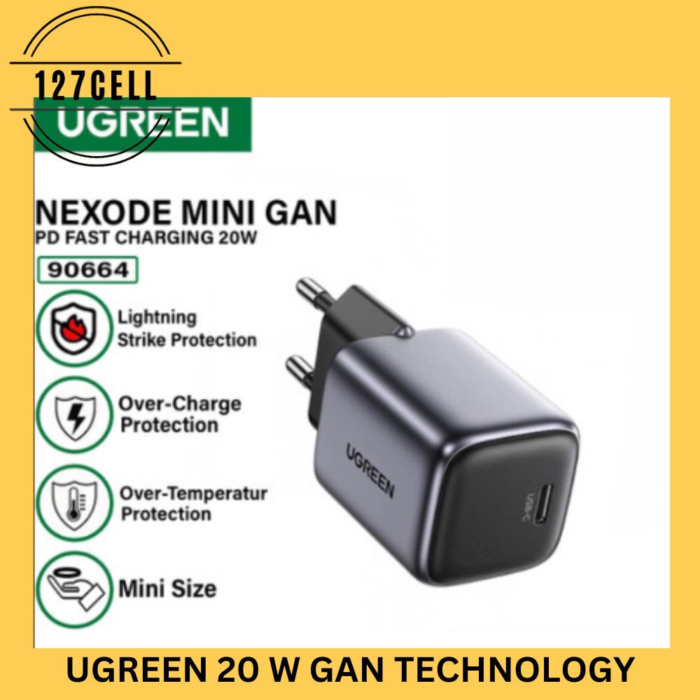 UGREEN Adaptor  Mini Compact Size Nexode GaN 20W Usb Type C Charger Fast Charging