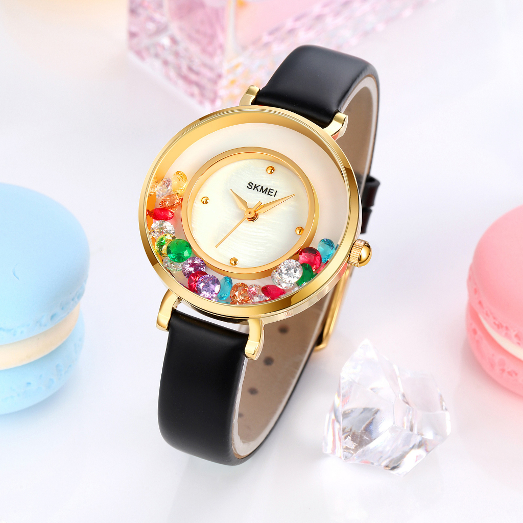 SKMEI 2041 Jam Tangan Wanita Analog Tali Kulit WATCHKITE WKOS