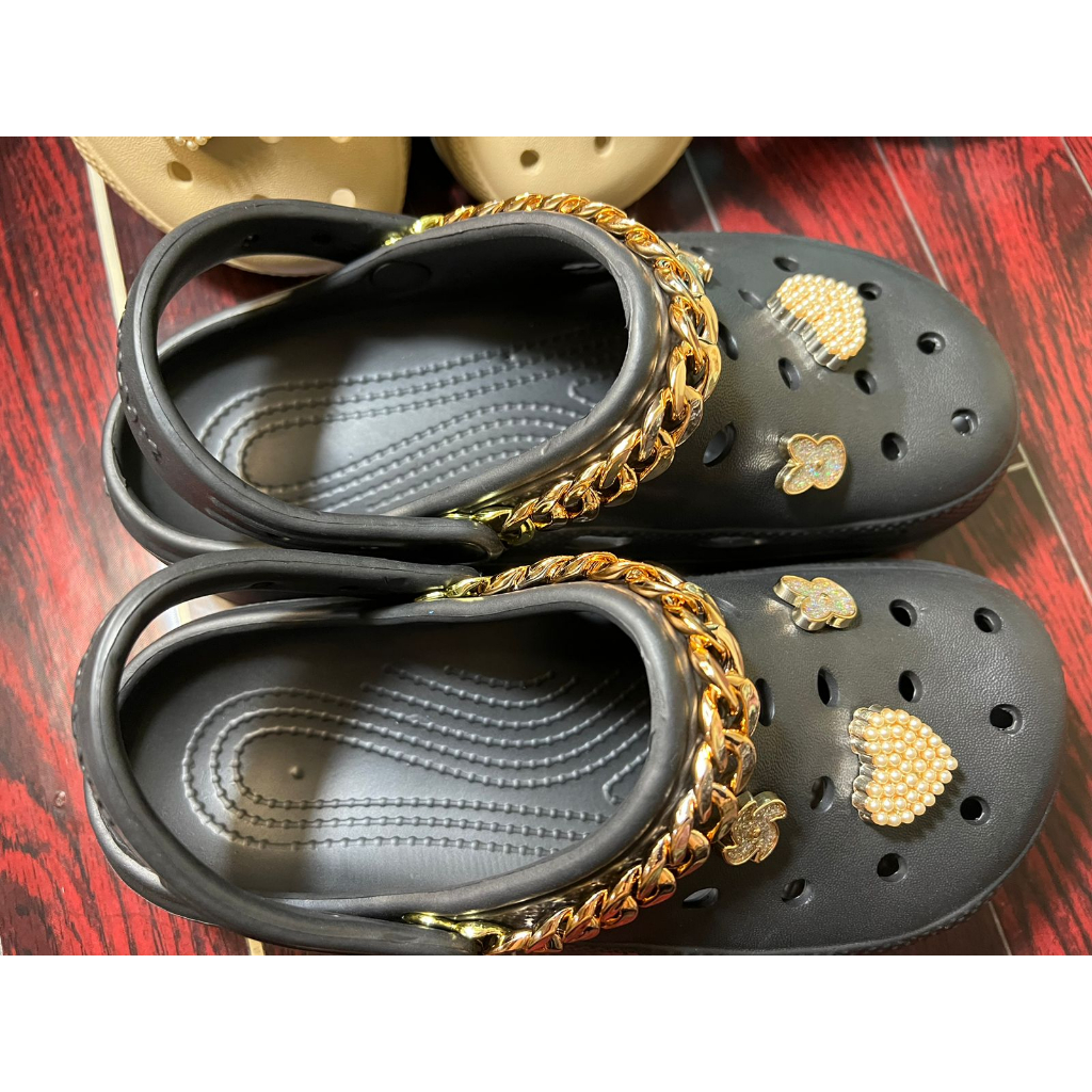 Sandal Kodok Classic Bae Clog Jibbitz mutiara, Sepatu Sendal Baim Wedges Platform Wanita Model Crocs_L3