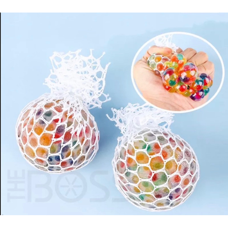 Mainan Squishy Mesh Ball Anti Stress Bola Anggur Ukuran Besar 6 cm