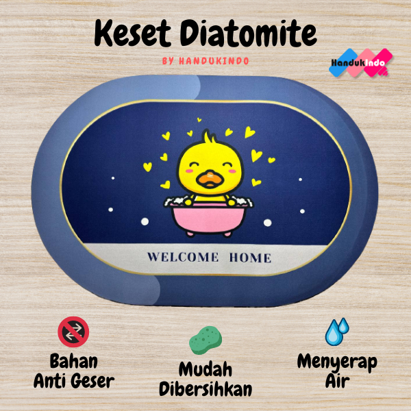 Keset Kaki Diatomite Murah Anti Slip / Anti Bau / Anti Geser / Menyerap Air / Keset Kamar Mandi Bulat Oval Cepat Kering