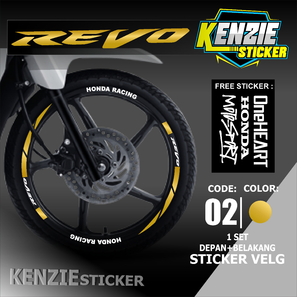 Aksesoris Stiker Cutting Sticker List Velg Motor Honda REVO 110 Lis Pelek Velk Variasi Set Depan Bel