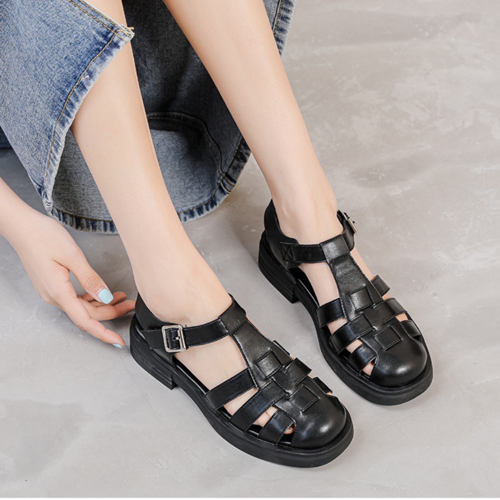 10334 Sandal Tali Wedges Wanita Import Murah Sendal Strappy Women