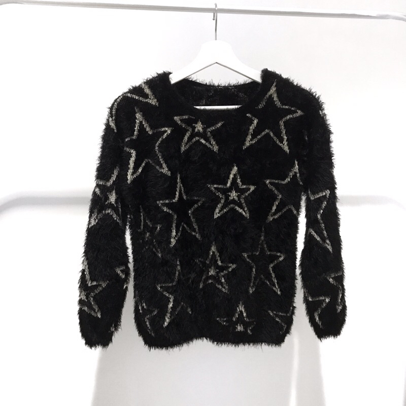 Starry Faux Fur Sweater