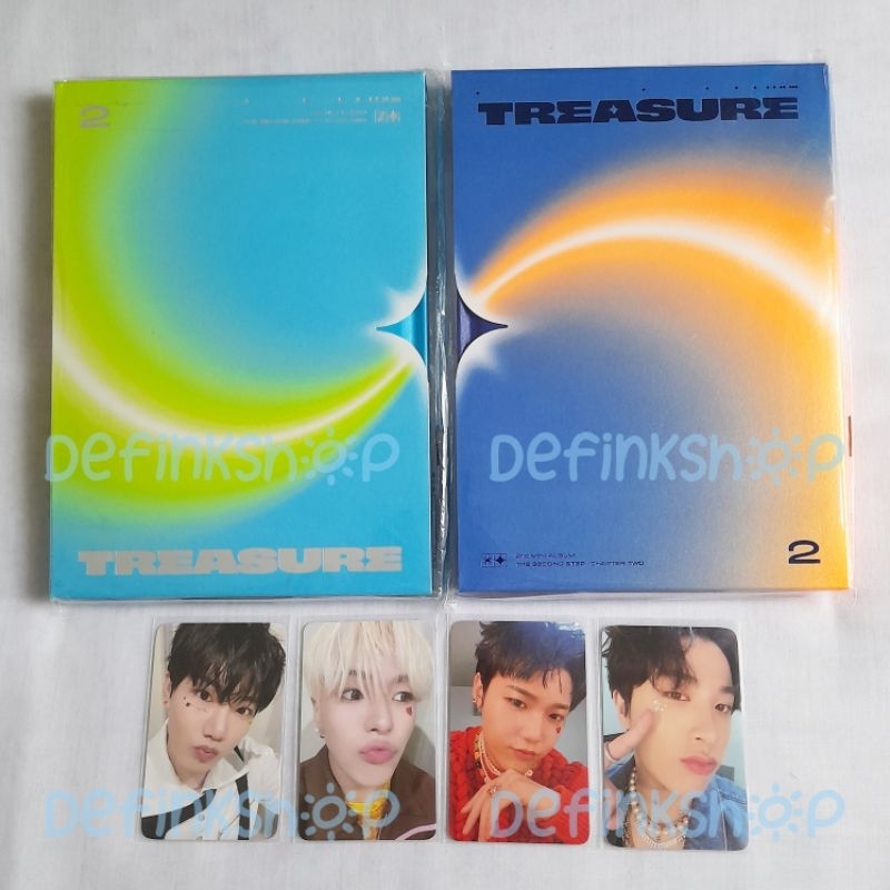 [READY STOCK] First Press Album Treasure - The Second Step Chapter Two Photobook Light Green Deep Bl
