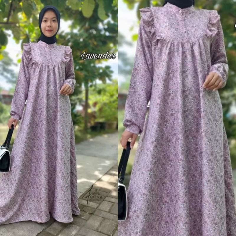 Gamis muslimah syari katun rayon viscose premium murah jumbo XXL LD 110 busui bumil tiedye alea dres