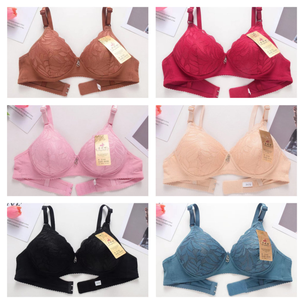 BV.ID BR1185 BH Seamless Renda Push Up Seksi Bra Wanita Full Cup Tanpa Kawat Motif Bunga