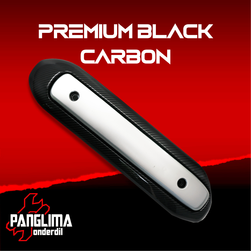 Pelindung Knalpot Hitam-Light-Karbon-Black Carbon Mio New 2008-2009-Soul 2008-2010-Sporty Lama Cover Tutup-Penutup-Tameng Kenalpot-Muffler-Exhaust