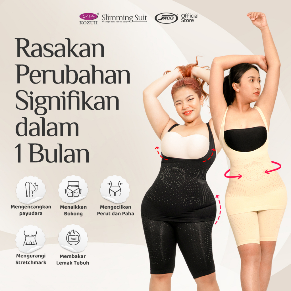 [Jedar Approved] Kozuii Slimming Suit Korset Pelangsing Ion Negatif Jaco Korset Pembakar Lemak Tubuh Elastis Hingga 300%