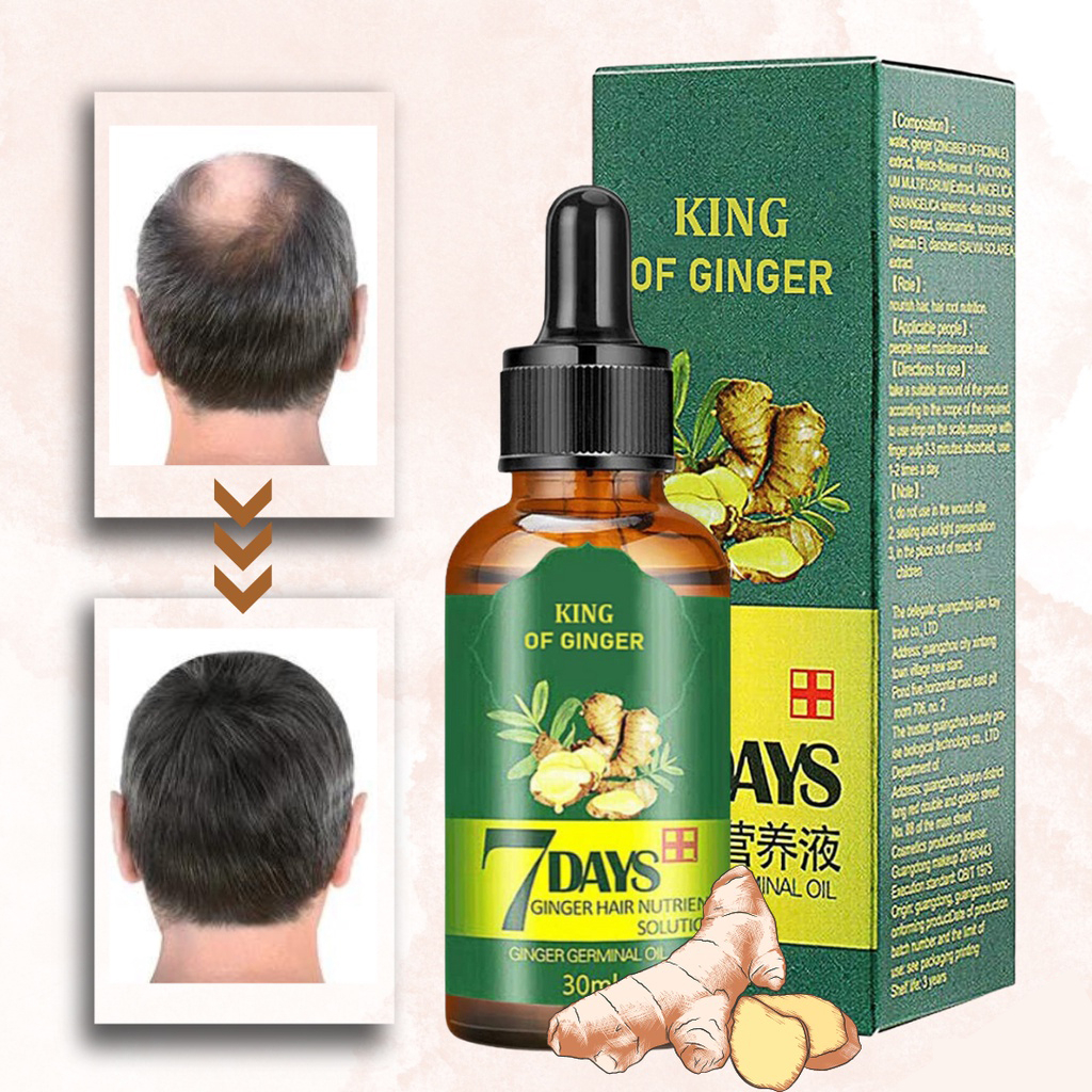 KING Rambut Esensi Cepat Penumbuh Rambut Botak Serum Nutrisi Rambut Jahe - 7 Days Hair Growth Essence Hair Cairan Essence 30ml Obat Penumbuh Rambut Cepat Anti Rontok Mengatasi Botak Serum Rambut Jahe