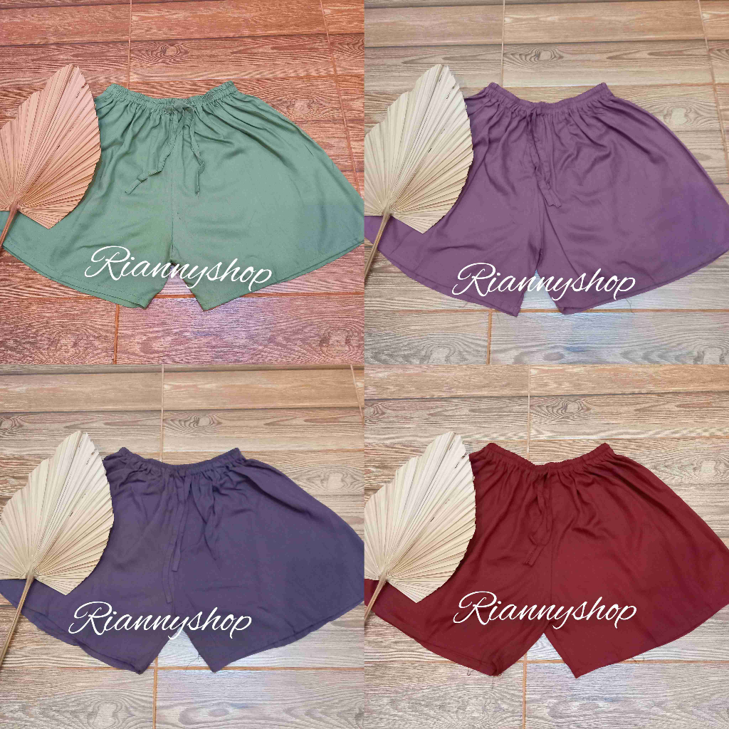 CELANA PENDEK RAYON TALI BALI MOTIF POLOS