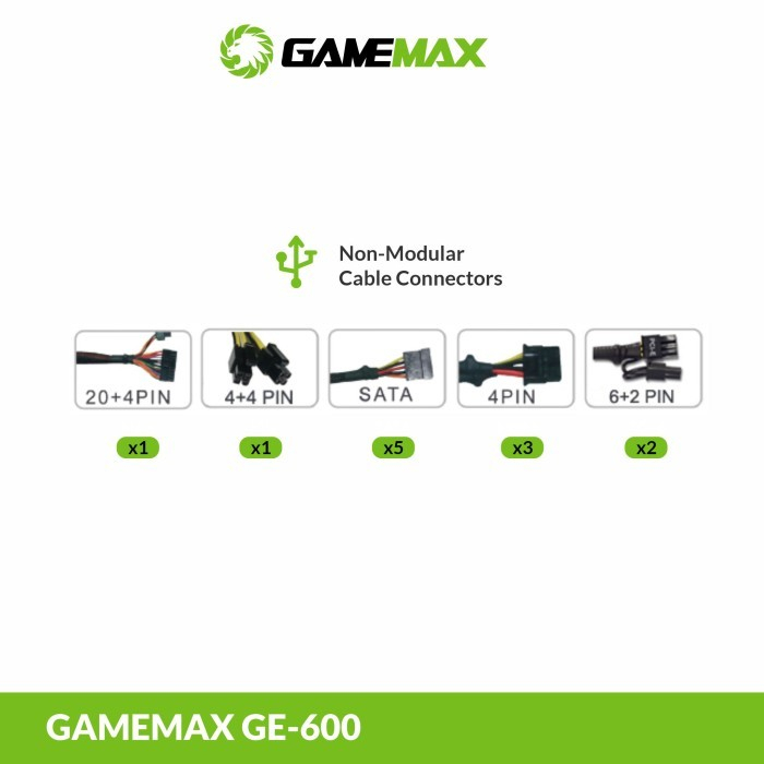 Gamemax GE-600 Value Gaming Power Supply 600W - PSU 600w GE600