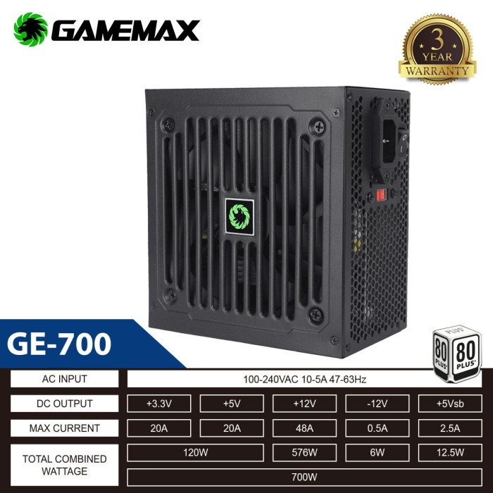 Power Supply Gamemax GE-700 80Plus Value Gaming - PSU 700Watt