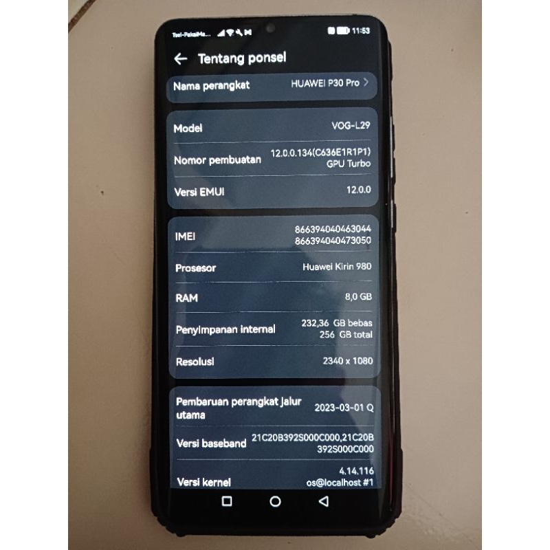 Huawei P30 Pro Ram 8/256gb second batangan hp+ cas xiaomi tipe c