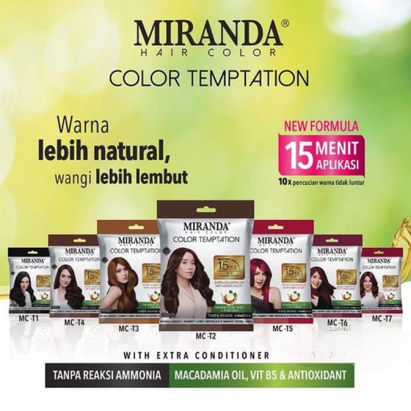 Miranda Hair Color Temptation | Cat Pewarna Rambut Sachet